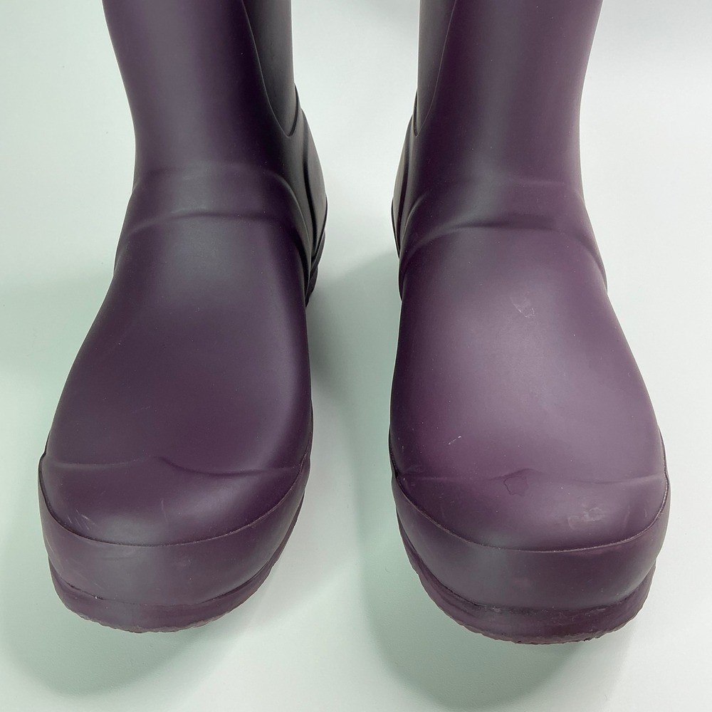 Hunter Plum Original Back Adjust Rain Boots Women Size 8 WFT1001RMA - Picture 12 of 16
